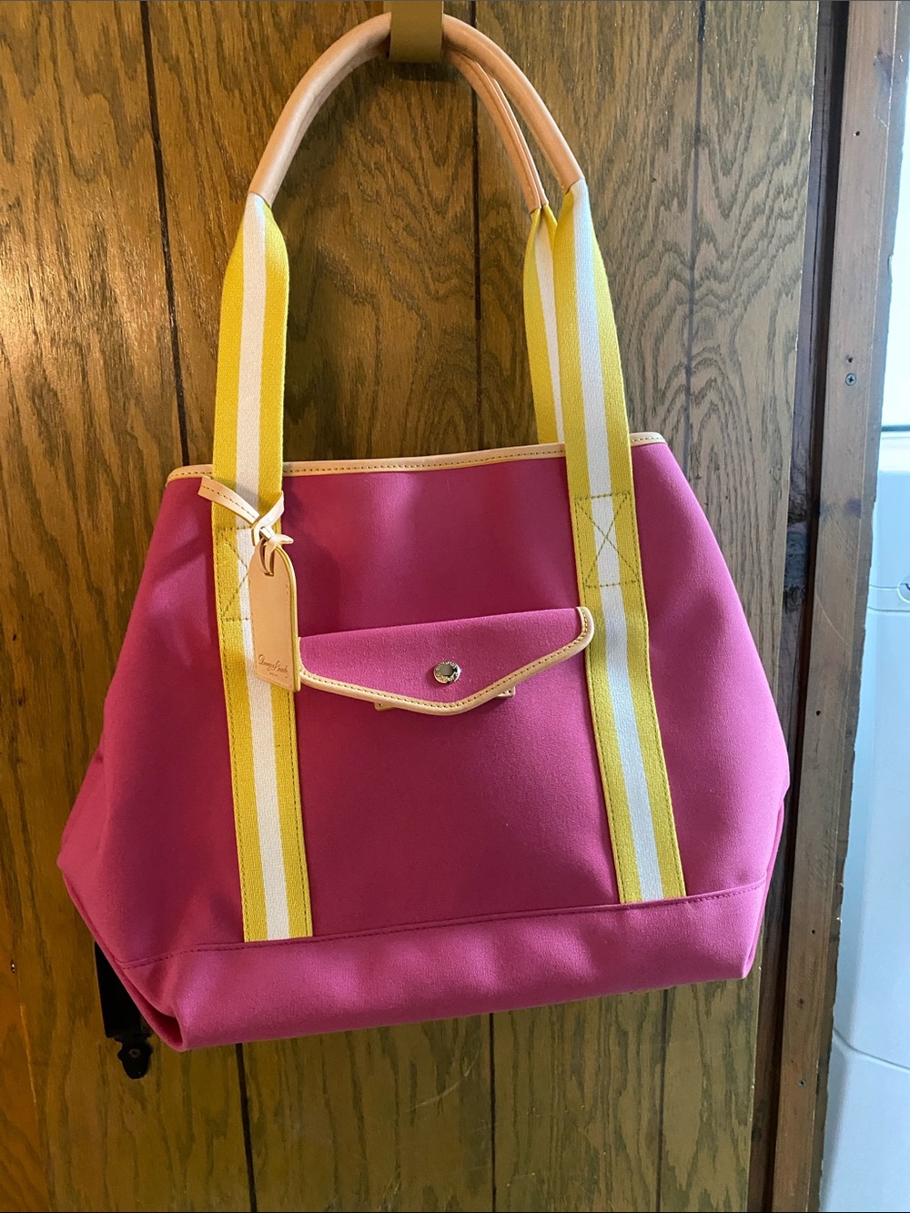 Dooney & Bourke Pink and Yellow Canvas Tote